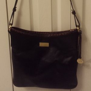 Brahmin Bag Julie Black Tuscan Genuine Leather